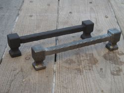 160 mm hand forged drawer pull (type 4), 6.3 in, wrought iron, cabinet cupboard wardrobe kitchen dresser door hardware