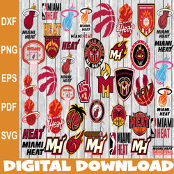 Bundle 44 Files Miami Heat Basketball Team SVG, Miami Heat svg, NBA Teams Svg, NBA Svg, Png, Dxf, Eps, Instant Download