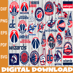 Bundle 34 Files Washington Wizards Basketball Team svg,  Washington Wizards svg, NBA Teams Svg, NBA Svg, Png, Dxf, Eps