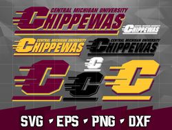 Central Michigan Chippewas SVG bundle , NCAA svg, NCAA bundle svg eps dxf png,digital Download ,Instant Download