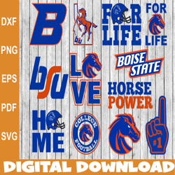 Bundle 12 Files Boise State Broncos Football Team svg, Boise State Broncos svg, NCAA Teams svg, NCAA Svg, Png, Dxf, Eps