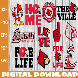 Bundle 12 Files Louisville Cardinals Football Team svg, Louisville Cardinals svg, NCAA Teams svg, NCAA Svg, Png, Dxf