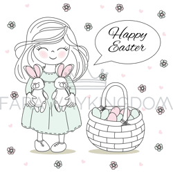 EASTER BASKET Great Religious Holiday Vector Illustration Set