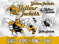 AIC Yellow Jackets SVG bundle , NCAA svg, NCAA bundle svg eps dxf png,digital Download ,Instant Download