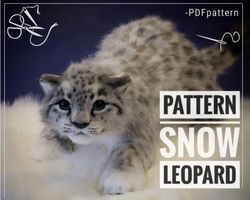 Pattern Plush Toy Realistic Snow Leopard Cub