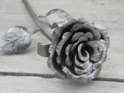 Hand forged steel rose, Metal rose, Iron flower, Metal sculpture, Wrought iron, Anniversary gift, Mother's Day gift