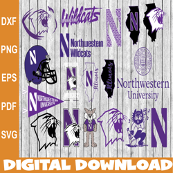 Bundle 20 Files Northwestern Wildcats Football Team svg, Northwestern Wildcats svg, N C A A Teams svg, N C A A Svg, Png