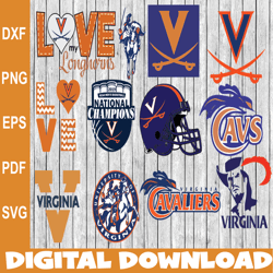 Bundle 12 Files Virginia Cavaliers Football Team SVG, Virginia Cavaliers svg, N C A A Teams svg, N C A A Svg, Png, Dxf
