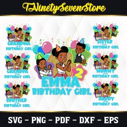 Family Of Birthday Girl Svg,Birthday Girl With Friends Svg, Gracies Corner Family Svg, Balloon And Music Note Svg