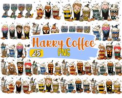 Harry Fall Coffee Png, Halloween Coffee Latte Bundle, Harry Coffee Latte, Fall Coffee Png Bundle