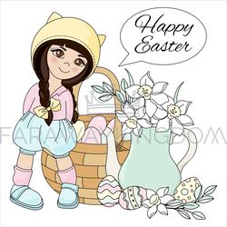 EASTER HOLIDAY Great Religious Party Vector Illustration Set