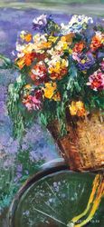 Provence flowers  painting impressionism Original art oil artwork   impasto