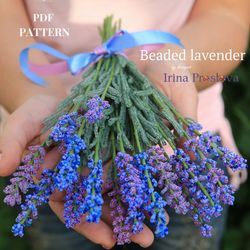 Beaded Flowers pattern |  Lavender  | Seed bead patterns | Beadwork pattern | Digital Download - PDF
