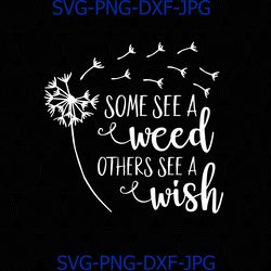 Dandelion Weed or Wish Digital SVG, Dandelion svg, Some see a weed svg, Some see a wish svg, png, dxf, Dandelion Weed