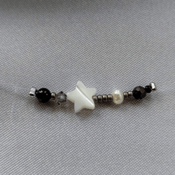 Ghost Chain Necklace with Pearl, Zircons and Seed Beads