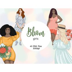 Spring Girl Clipart | Bloom Illustration Bundle