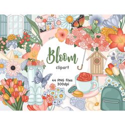 Bloom Clipart | Gardering Illustrations Set