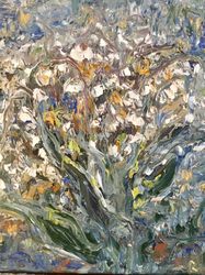 Lillies of the valley oil painting