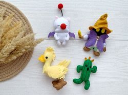 Final fantasy ornaments Final fantasy dolls Final fantasy gifts Chocobo toy Moogle Cactuar Gifts for gamers