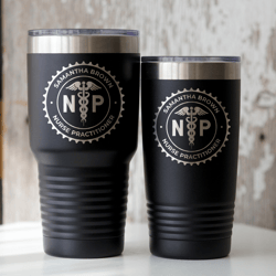 Personalized Nurse Practitioner tumbler cup