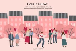 valentines day clipart, couple love illustration, dancing black people clip art, cute old couple png ai svg