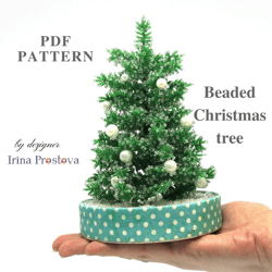 Beaded Flowers pattern | Christmas tree | Seed bead patterns | Beadwork pattern | Digital Download - PDF