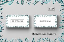 Botanical Business Card Template, Editable Template, Watercolor Greenery illustration Card Printable,Female entrepreneur
