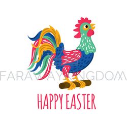 EASTER PARTY Holy Holiday Cock Rooster Vector Illustration