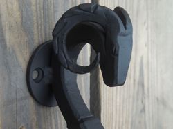 Iron door pull, Barn door pull, Steel pull handle, Ram's head, Wrought iron, Gate & Shed handles, Blacksmith made