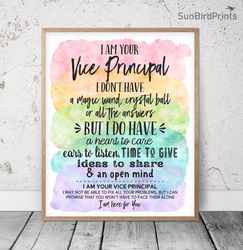 I Am Your Vice Principal Printable Art, Rainbow Office Decor, Door Sign Printable, Classroom Posters, I Am Here For You