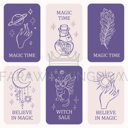ESOTERIC ELEMENTS Mystical Occult Astrology Symbol Card Set