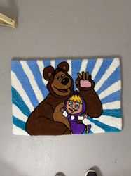 Handmade custom rug Masha and the bear