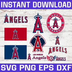 Bundle 9 Files Los Angeles Angels Baseball Team SVG, Angeles Angels svg, MLB Team  svg, MLB Svg, Png, Dxf, Eps, Jpg