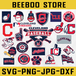 24 Files Cleveland Indians svg, Baseball Clipart, Cricut Cleveland svg, Indians svg, Cutting Files, MLB svg, Clipart