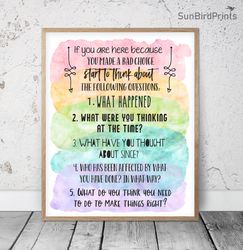 If You Are Here Because You Made A Bad Choice, Printable Wall Art, School Counselor Office Decor, Assistant Principal