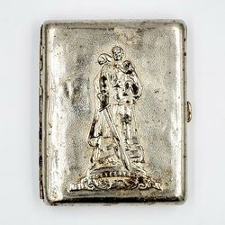 Vintage Cigarette Case Monument to the Liberator Warrior 1945 USSR 1965