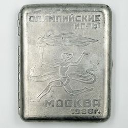 Vintage USSR Cigarette Case Olympics 80 Moscow 1980