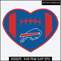 Bills Football Svg, Bills Svg, Heart Designs Mascot Svg, Digital Vector Cut File, Instant Download