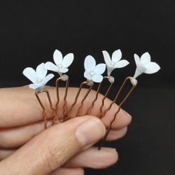 Set o Tiny Blue or Pink bridal flowers Babys Breath Hair | Bridal floral hair pins for minimalism wedding hair piece