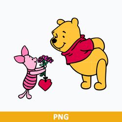 Pooh Piglet Valentine Png, Winne The Pooh Png, Disney Valentine Day Png
