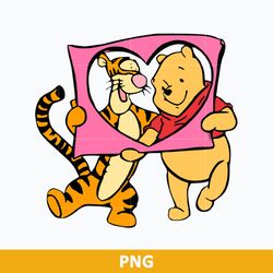 Pooh and Tiger Valentine Png, Pooh Png, Tiger Png, Disney Valentine Png File