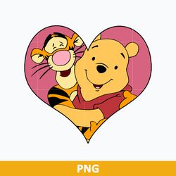 Pooh Tiger With Heart Valentine Png, Winnie The Pooh Valentine Png, Disney Valentine Png