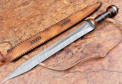 HISTORICAL ROMAN GLADIUS SWORD 30 HANDMADE DAMASCUS STEEL W ROSE WOOD HANDLE. Custom Sword, Handmade Sword