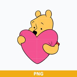 Pooh Bear Valentine Heart Png, Pooh Bear Png, Disney Valentine Png Digital File