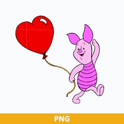 Eeyore Valentine's Day Heart Balloons Png, Eeyore Cute Png, Disney Valentine Day Png Clipart
