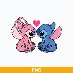 Stitch Angel Kiss Png, Valentine Stitch Png, Disney Valentine Png Cut File