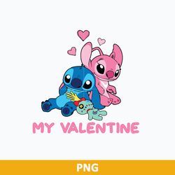 My Valetine Png, Stitch Angel Love Png, Valentine Day Png Digital File