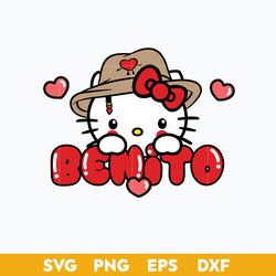 Benito Kawaii Kitty Svg, Hello kiity Svg,  Cartoon Valentine Svg, Valentine Day Svg