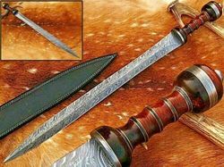 Long Swords, Military Swords, Lord Of The Rings Swords,HISTORICAL ROMAN GLADIUS SWORD 30 HANDMADE DAMASCUS STEEL Sword