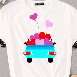 Car Love Ballons Valentines day design SVG